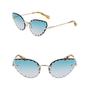 Chloe Rosie 60mm Cat Eye Sunglasses in Turquoise
